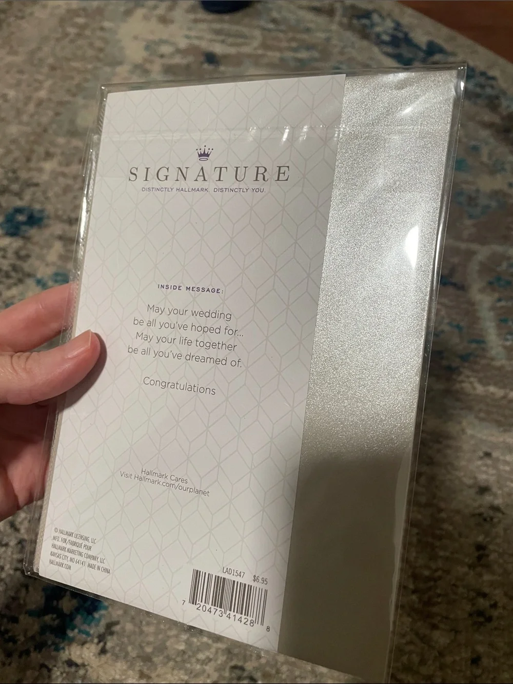 🖤5/$25 new hallmark signature wedding card silver envelope